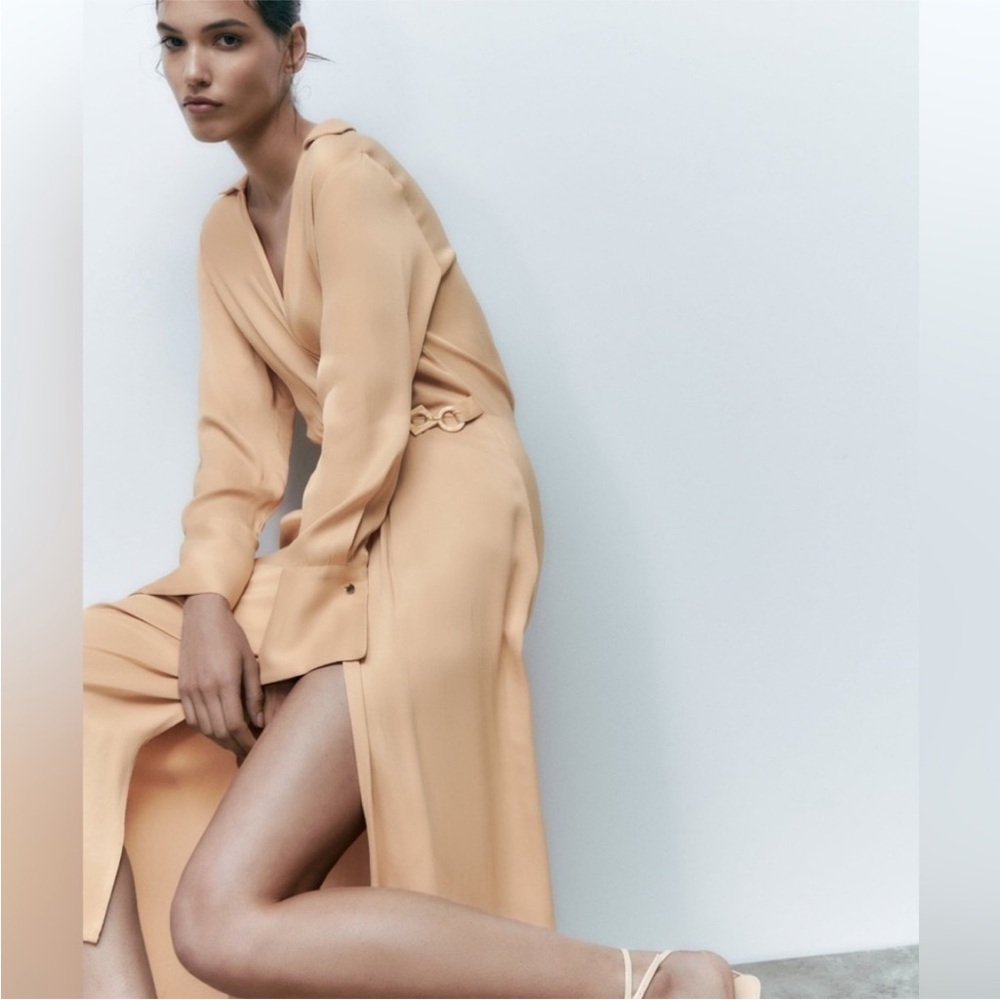 New. Zara satin  effect  dress.